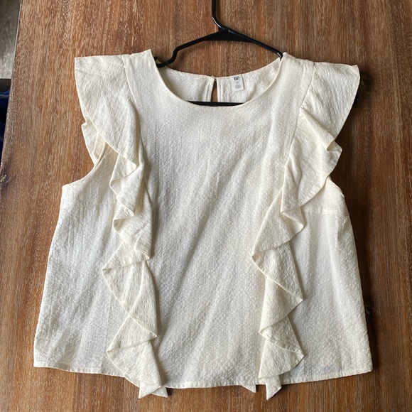 🇺🇸BP White Ruffle Top - Picture 1 of 6